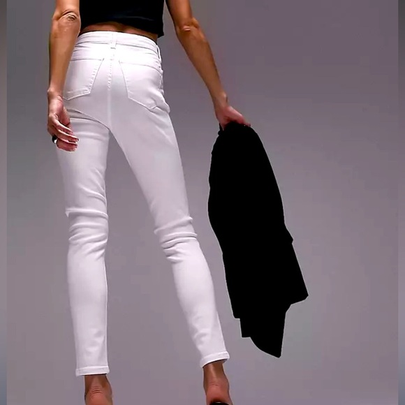 NWOT: Topshop Moto Jamie High Rise White Skinny Jeans, W26 L30 - Picture 4 of 14